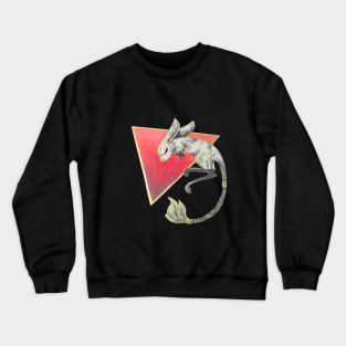 Cute Gerboa on a Red Triangle Crewneck Sweatshirt